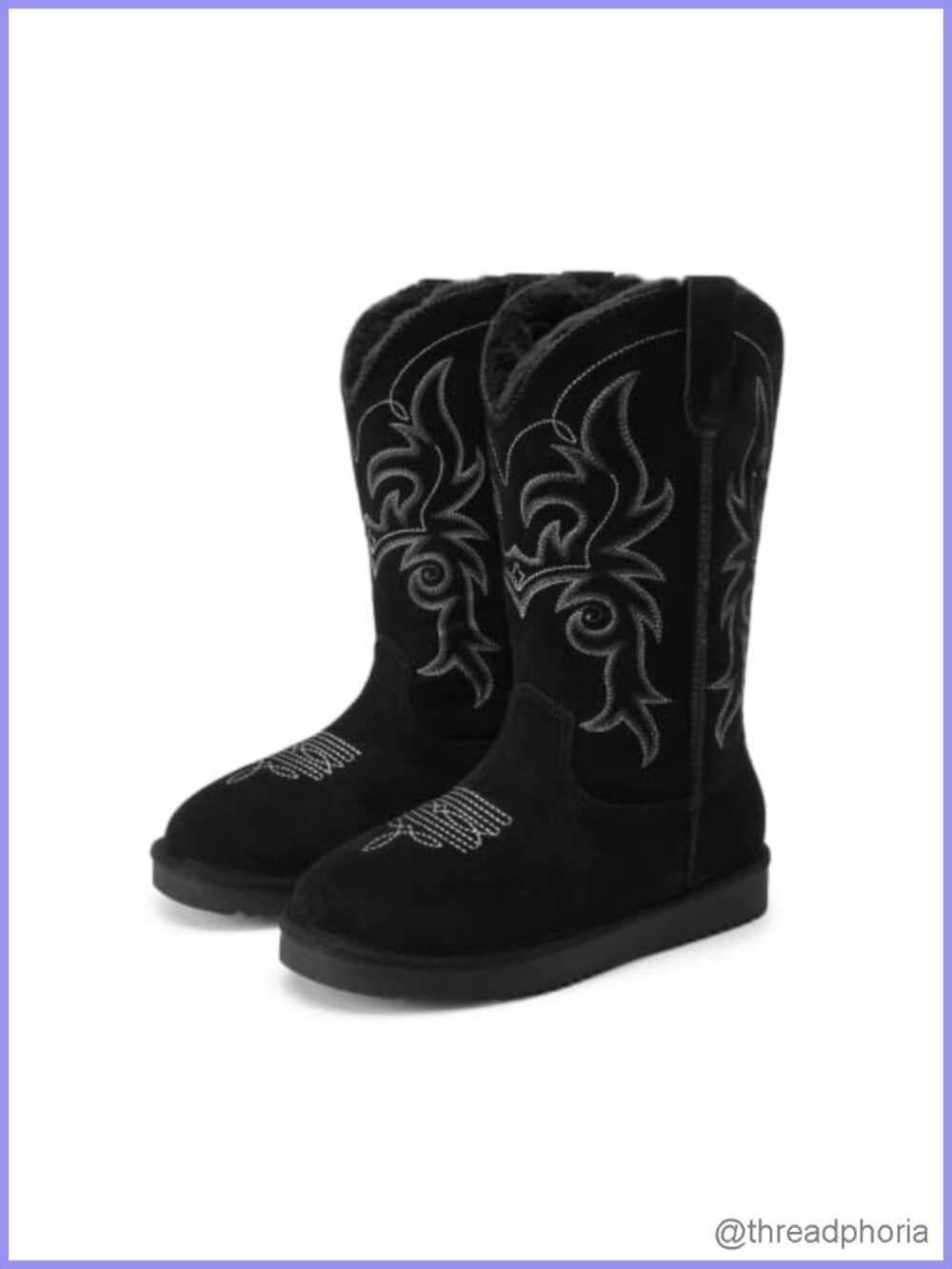 Women's Suede Knee-High Western Winter Boots Plush Lined Water-Resistant